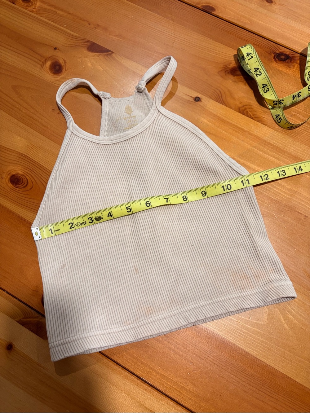 Free People Happiness Runs Ribbed Cropped Tank Top - Light Cream Beige - Picture 8 of 9